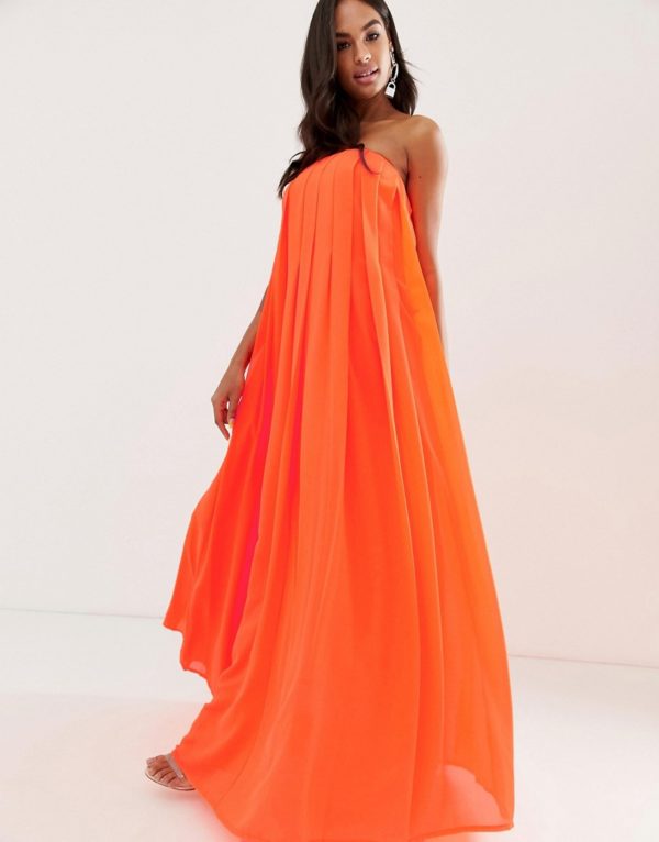 ASOS DESIGN bandeau pleated column maxi dress - Liyanah