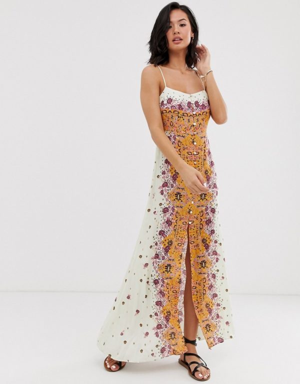 Free People morning song printed maxi dress